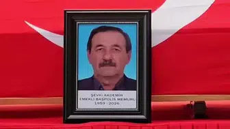 Emekli baş polis, son yolculuğuna veda etti