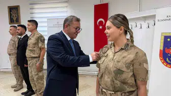 Kars jandarmasında rütbe terfi coşkusu: Tuğgeneral Halil Coşkun yeni görevine başladı