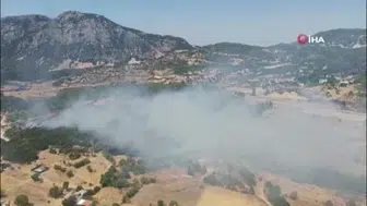 Kaş’ta çıkan orman yangınına havadan ve karadan müdahale ediliyor