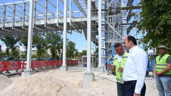 Başkan Altay, yazır yaya üst geçidinin yapım sürecini yerinde inceledi