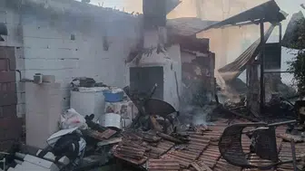 Ağayeri köyündeki hububat deposunda yangın paniği