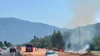 Menteşe'de otluk alanda meydana gelen yangın hızla kontrol altına alındı