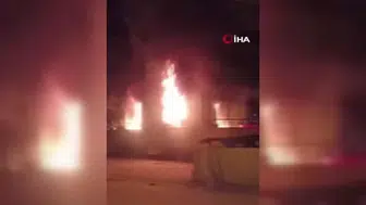 Patlamayla başlayan yangında anne ve oğlu yaralandı: Patlama anı görüntülendi