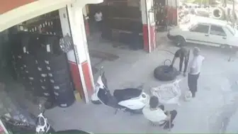 Gaziantep'te lastik tamiri sırasında korkutan patlama: İşçi ölümden döndü