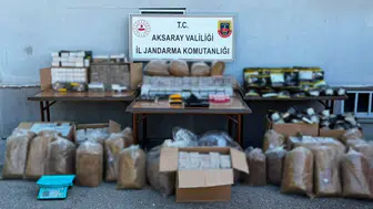 Aksaray'da düzenlenen operasyonda 750 bin liralık kaçak tütün ele geçirildi
