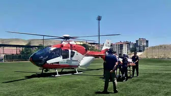 Alerjik rahatsızlık nedeniyle 80 yaşındaki hasta hava ambulansıyla Malatya’ya götürüldü