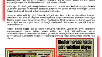 MEB'den yalan haberlere yanıt: Vakıf ve derneklere 1,1 milyar ödeme iddiası asılsız