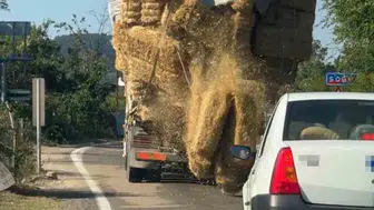 Yükleme hatası kamyon sürücüleri zor durumda bıraktı