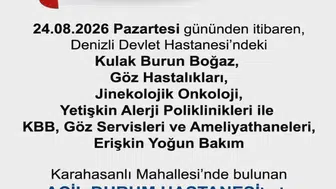 Denizli Devlet Hastanesi bölümleri yeni yerinde hizmet vermeye hazırlanıyor