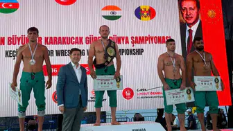 Fazlı Eryılmaz, karakucak güreşinde dünya şampiyonu olarak tarihe geçti