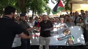 Konya'da Filistin konvoyuna destek gösterisi