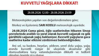 Sinop'ta kuvvetli sağanak için sarı kod uyarısı: Yağışlar başlıyor