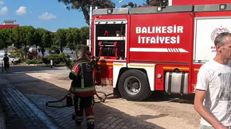 Düğün konvoyundan atılan havai fişek, okul bahçesindeki çam ağacını yaktı