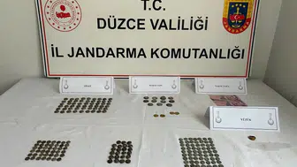 Düzce'de jandarmadan tarihi eser baskını: 196 sikke ele geçirildi