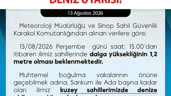Sinop'ta deniz güvenliği uyarısı: Dalga yüksekliği 1,2 metreyi bulacak