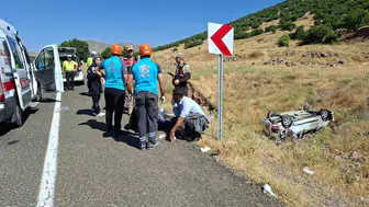 Bingöl'de araç devrildi: kaza anında 6 kişi yaralandı