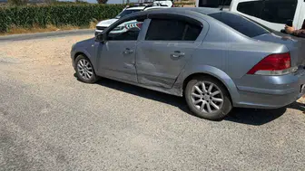 Çan'da iki otomobil çarpıştı, sürücüler kazayı hafif atlattı