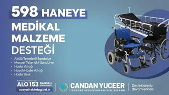 Tekirdağ'da ihtiyaç sahiplerine medikal malzeme desteği devam ediyor