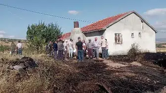 Tokat'ta ocaklıktan yayılan kıvılcımlar otluk alanda yangına sebep oldu