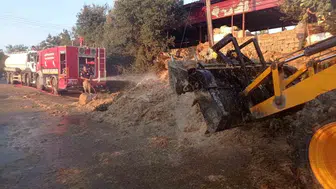 Defne'de samanlık yangını büyümeden söndürüldü