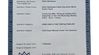 Didim'de sokak hayvanları için mama üretim tesisi onay aldı