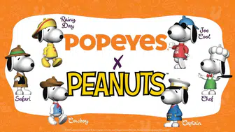 Popeyes, çocuk menüsünde Snoopy'nin altı karakterini sergiliyor