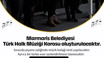 Marmaris'te halk müziği korosu kuruluyor