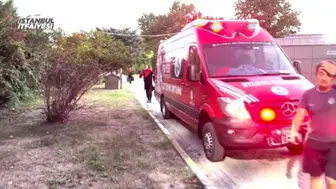 Eyüpsultan'da sürüklenen yavru yunus itfaiye tarafından kurtarıldı