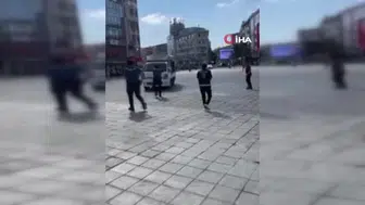 Esenler’de kendisine zarar veren şahıs, polisin üzerine aracını sürdü