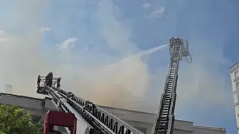 Kayseri'de öğrenci yurdunun çatısında yangın çıktı