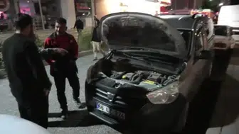 Yozgat’ta otomobilin motorunda mahsur kalan yavru kedi kurtarıldı