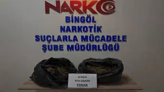 Bingöl'de uyuşturucu operasyonu: 4,5 kilo esrar ele geçirildi