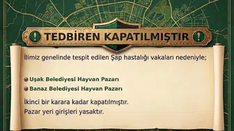 Uşak'ta hayvan pazarları şap hastalığı nedeniyle kapatıldı
