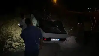 Mersin'de ters dönen otomobilden mucize kurtuluş