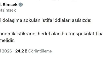 Hazine ve Maliye Bakanı Şimşek istifa iddialarını yalanladı