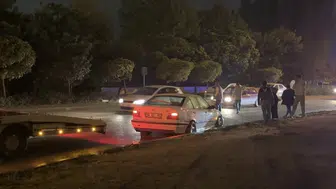 Eskişehir'de kaygan yolda kaza, araç karşı şeride geçti