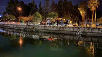 Adana'da otomobil sulama kanalına düştü, sürücü kurtarıldı