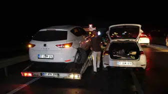 Yola çıkan köpek zincirleme kazaya neden oldu: Şans eseri yaralanan yok