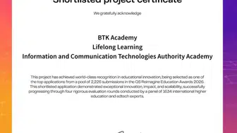 BTK Akademi, QS Reimagine Education Awards 2026'da kısa listede