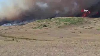 Kızılcahamam'daki orman yangınına havadan müdahale