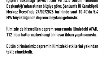 Elazığ Valiliği: Deprem sonrası herhangi bir hasar ihbarı yapılmadı