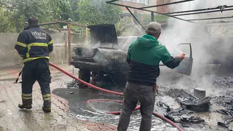 Tekirdağ'da yangını söndürmek isterken yaralandı