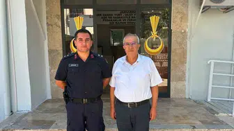 Cengiz Arslan, jandarma komutanına yeni rütbesi için tebrik ziyaretinde bulundu