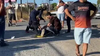 Ayvalık'taki yeni tali yolda motosiklet otomobil çarpıştı: 1 yaralı
