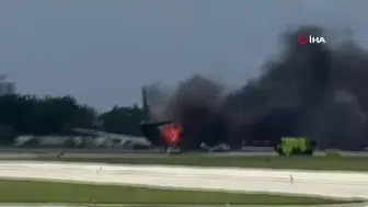 Miami Uluslararası Havalimanı’nda kargo uçağı pistten çıktı