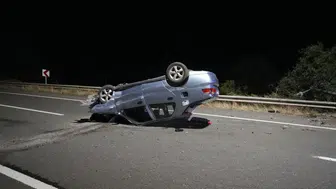 Gümüşhane'de kontrolden çıkan otomobilin ters dönmesi sonucu bir kişi yaralandı