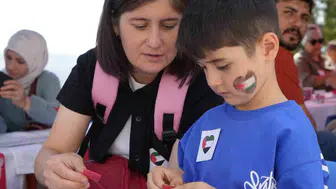 Kırıkkale'de çocuklardan Filistinli yaşıtlarına özgürlük mesajı