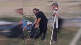 Sivas’ta köylüler Dünya Temizlik Günü'nde gölet temizliği yaptı