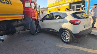 Gaziantep’te su tankeri kontrolden çıktı, 3 araca çarptı