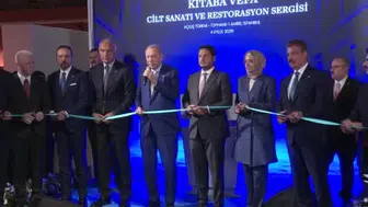 Cumhurbaşkanı Erdoğan, kültür sanat etkinliğinde cilt sanatını tanıttı